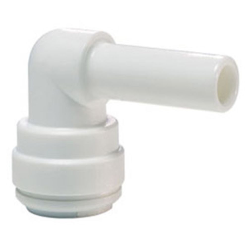 John Guest Stem Elbow Connector - 1/4 Stem x 1/4 - White