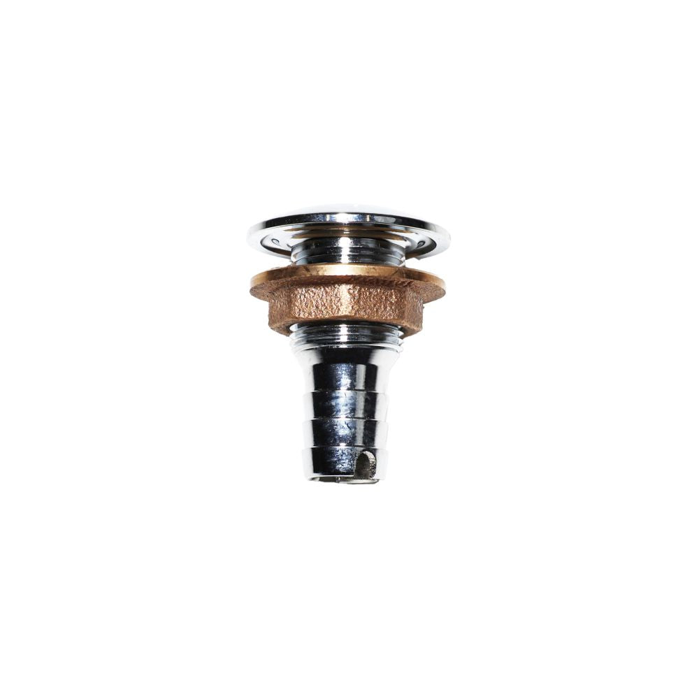 Watts Chrome Plated Thru Hull Fitting With Nut - 3/4" Barb