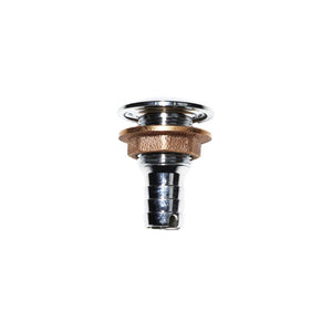 Watts Chrome Plated Thru Hull Fitting With Nut - 3/4" Barb