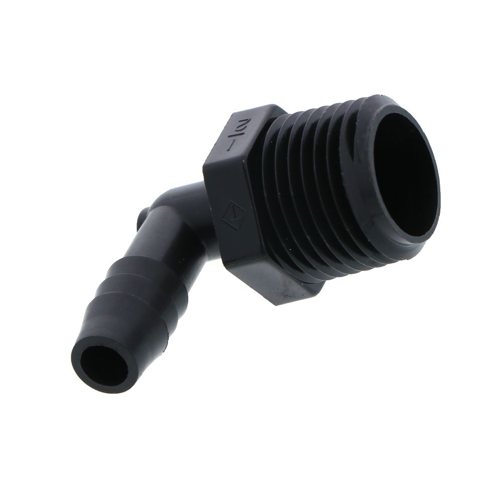 Male Elbow Barb Connector PP - 3/8 ID Barb x 1/2 MNPT