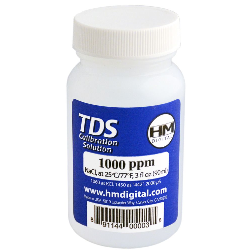 HM Digital C1000 TDS and EC Calibration NaCl Solution - 1000 ppm 3oz/89ml