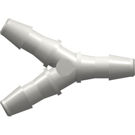 LinkTech Y Tube Fitting with 200 Series Barbs, 1/4" [6.4 mm] ID Tubing, White Nylon