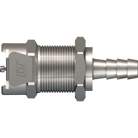 LinkTech 40CB Series Panel Mt. Female, Valved, 1/4" HB, Chrome Brass, Buna N