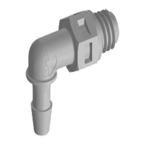 ME3 Elbow Fitting Natural Polypropylene Tapered 10-32 X 3/32 HB