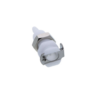 PMCD1602 Valved Panel Mount Hose Barb Coupling Body 1/8 ID Barb