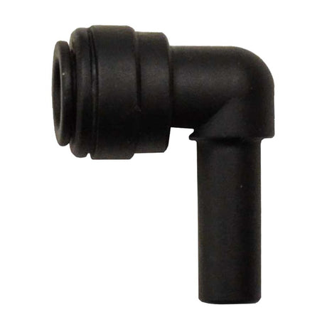 John Guest Stem Elbow Connector Black Polypropylene - 1/4 Stem x 1/4