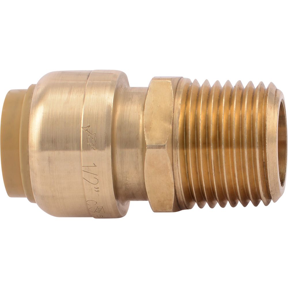 SharkBite® U120LF Lead-Free Brass Push-to-Connect Male Adapter - 1/2" x 1/2" MPT