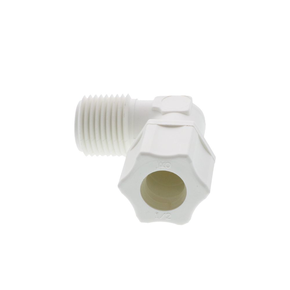 JACO 40-8-8-P-PG Polypropylene Male Elbow 1/2 OD Tube x 1/2 MPT