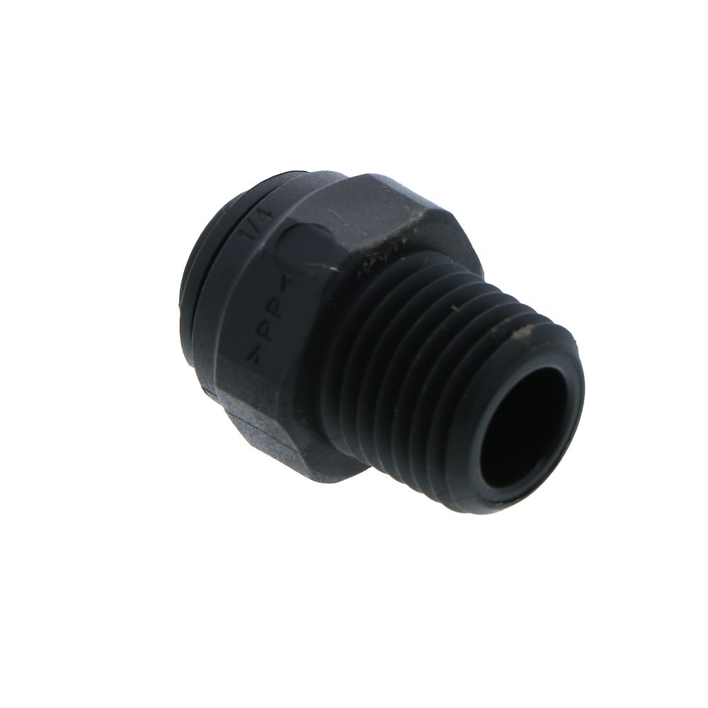 John Guest Male Connector NPTF Black Polypropylene  - 1/4 x 1/4 NPTF