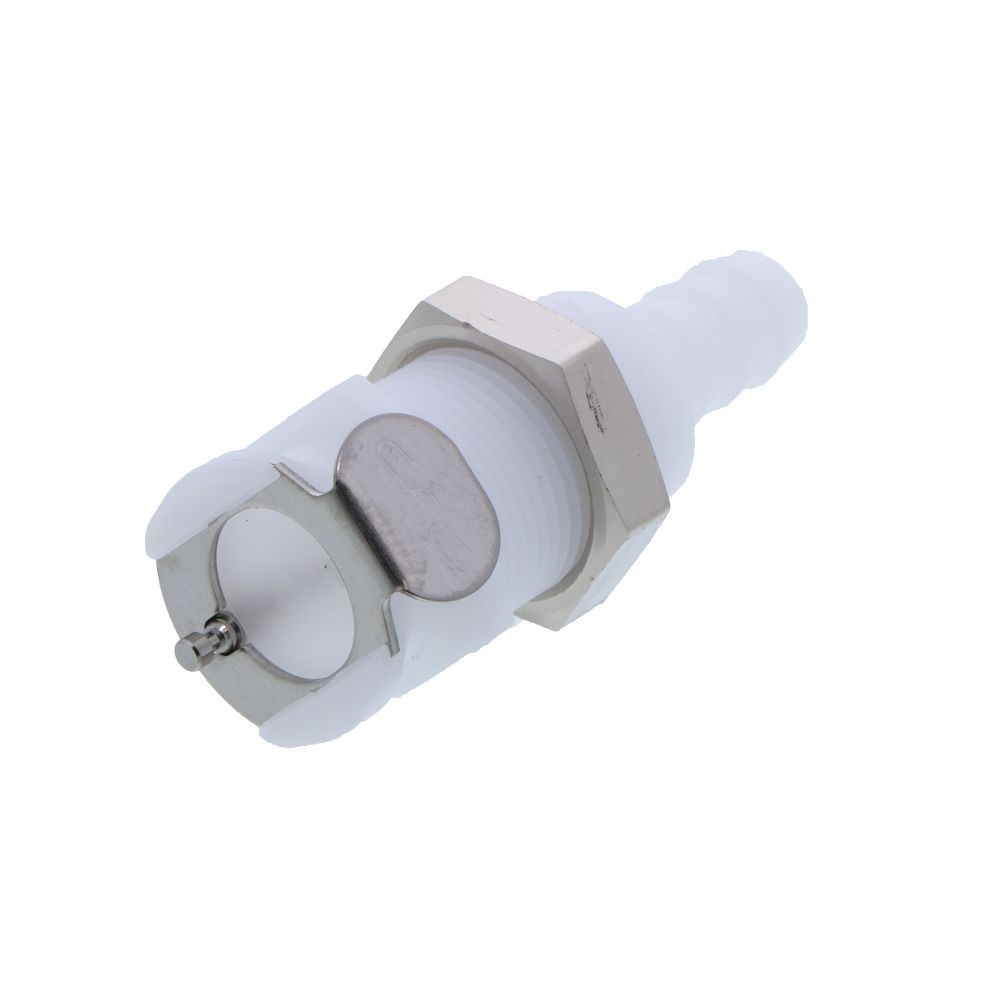 PLCD16005 Valved Panel Mount Hose Barb Coupling Body 5/16 ID Barb