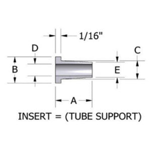 JACO N-P-8 Nylon Tube Insert 1/2" OD