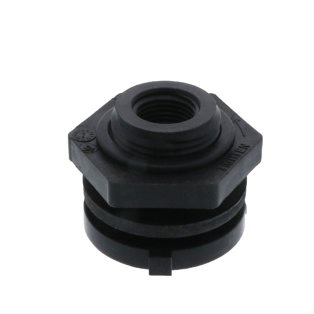 1/2" Polypropylene Bulkhead Tank Fitting with EPDM Gaskets