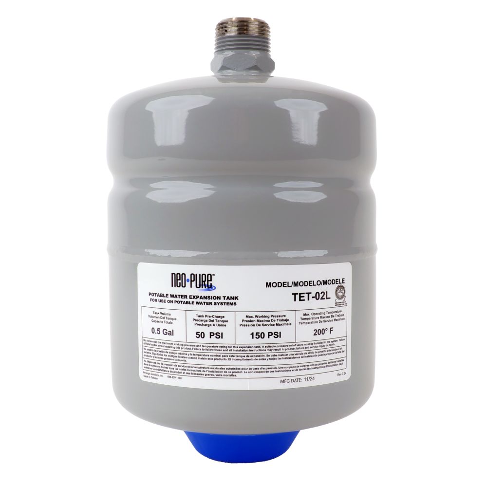 Neo-Pure Thermal Expansion Tank 0.52 gal [2 Liter] 3/4 MNPT - Gray