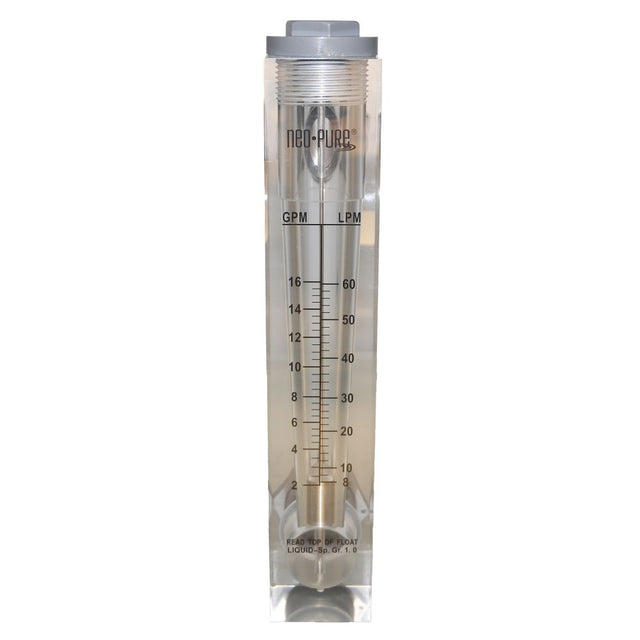Neo-Pure Panel Mount Flowmeter 2-16GPM 1" MNPT