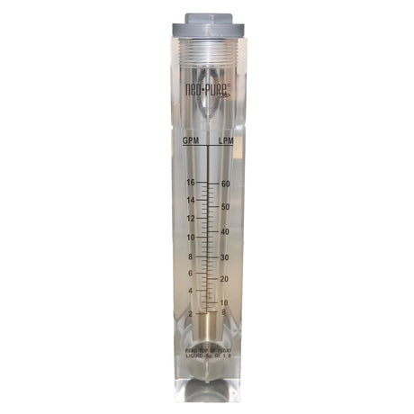 Neo-Pure Panel Mount Flowmeter 2-10GPM 3/4" MNPT
