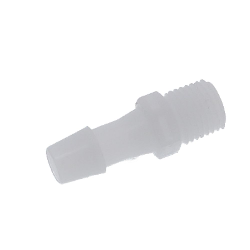 FitQuik PVDF [Kynar] Thread to Tube Straight Fitting - 1/4 NPT to 3/8 ID Barb