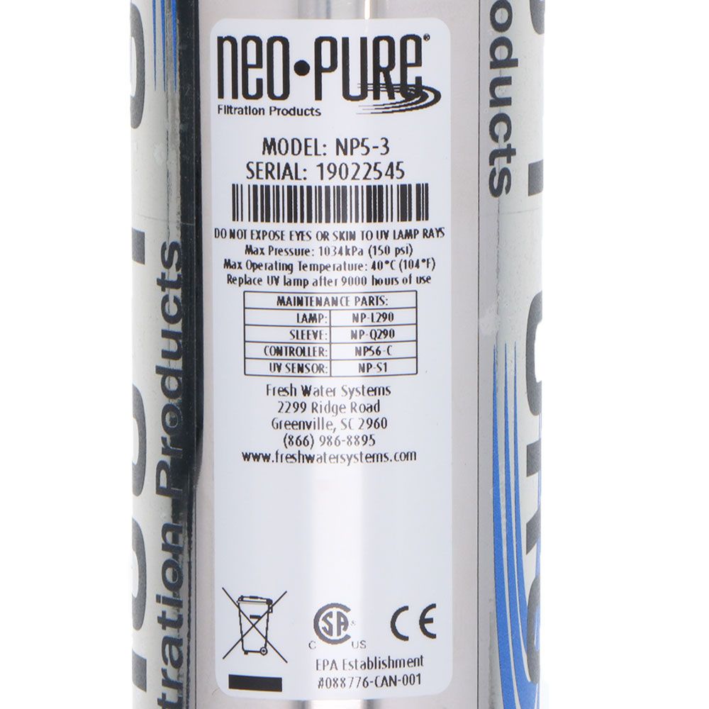 Neo-Pure NP5-3 UV Disinfection System - 3 GPM