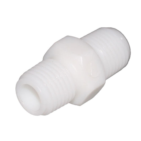 Hex Pipe Nipple 1/4" MNPT Polypro White