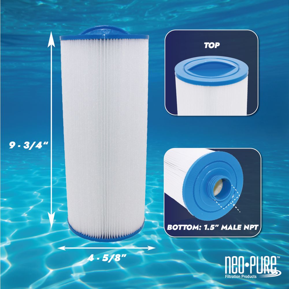 Neo-Pure PS-4J25-BB Pool and Spa Filter 4-5/8" x 9-3/4"