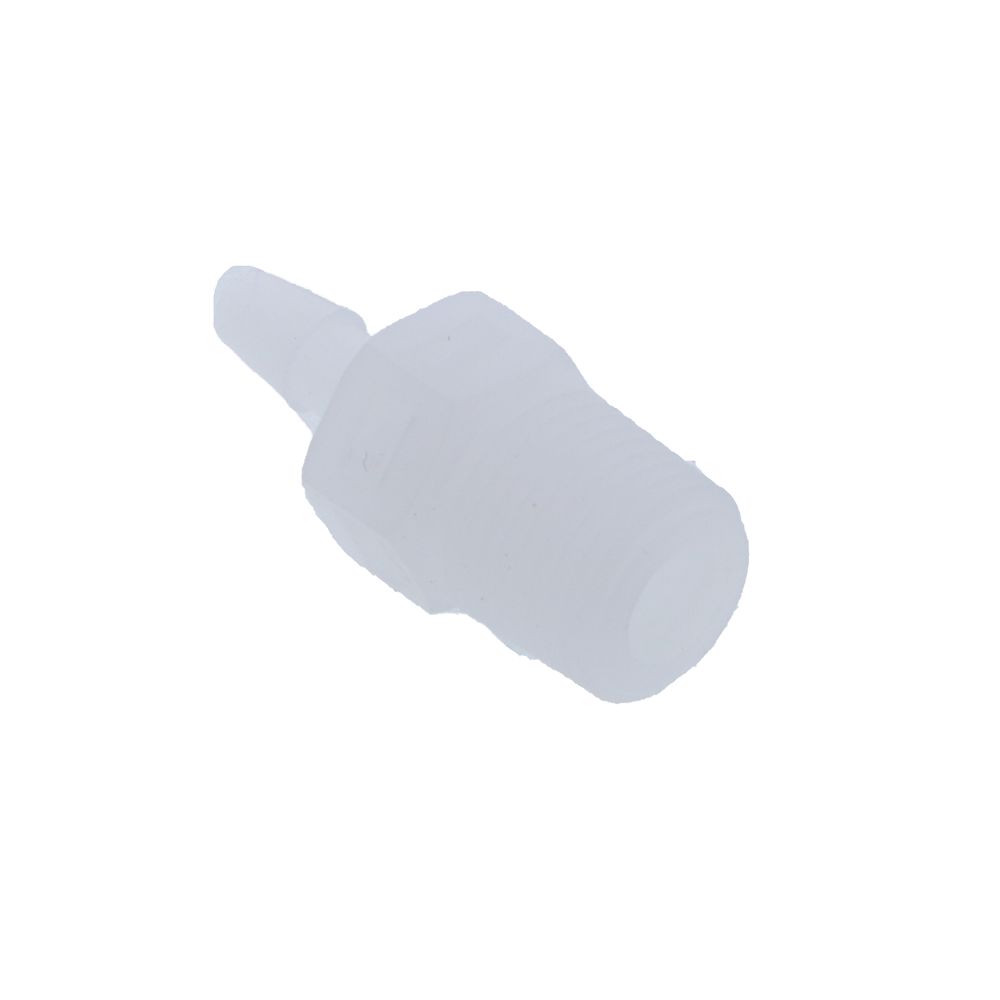 FitQuik PVDF [Kynar] Thread to Tube Straight Fitting - 1/8 NPT to 1/8 ID Barb