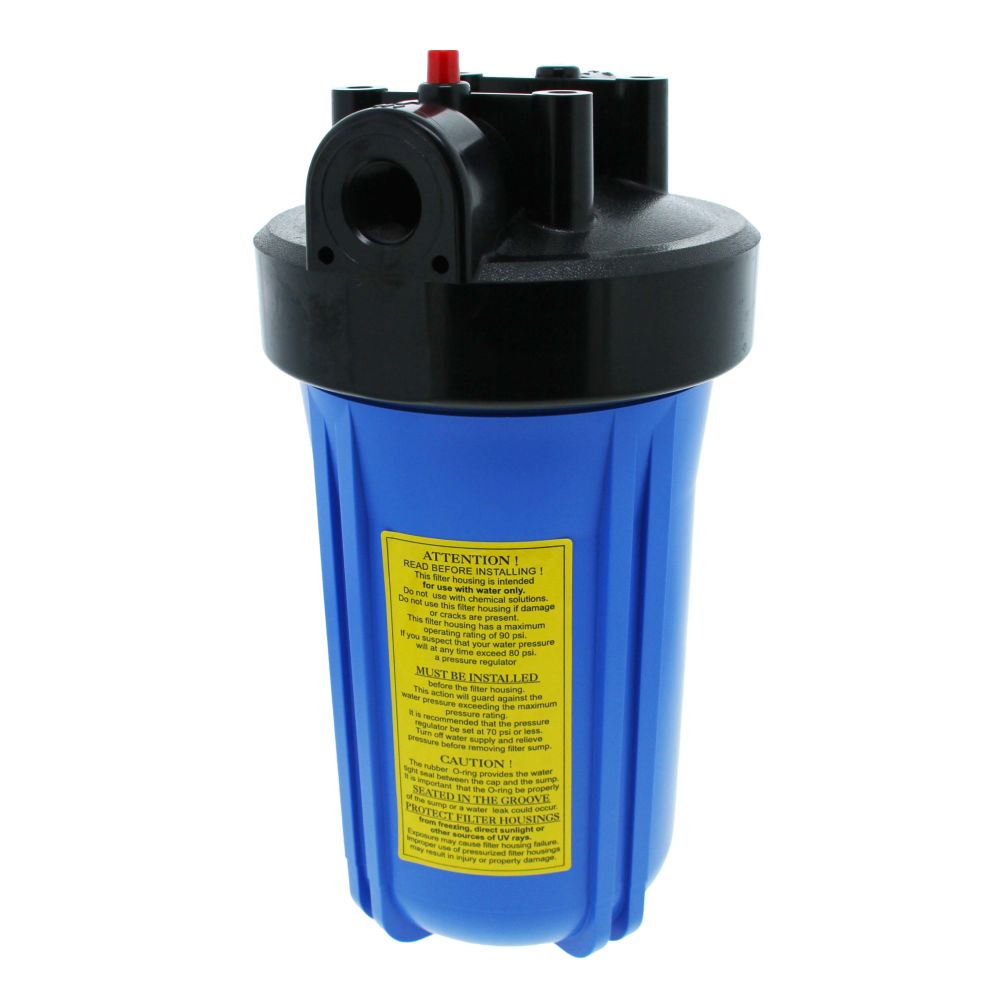 10" Neo-Pure Big Flow Filter Housing Blue Sump/Black Cap 3/4" with Pressure Relief