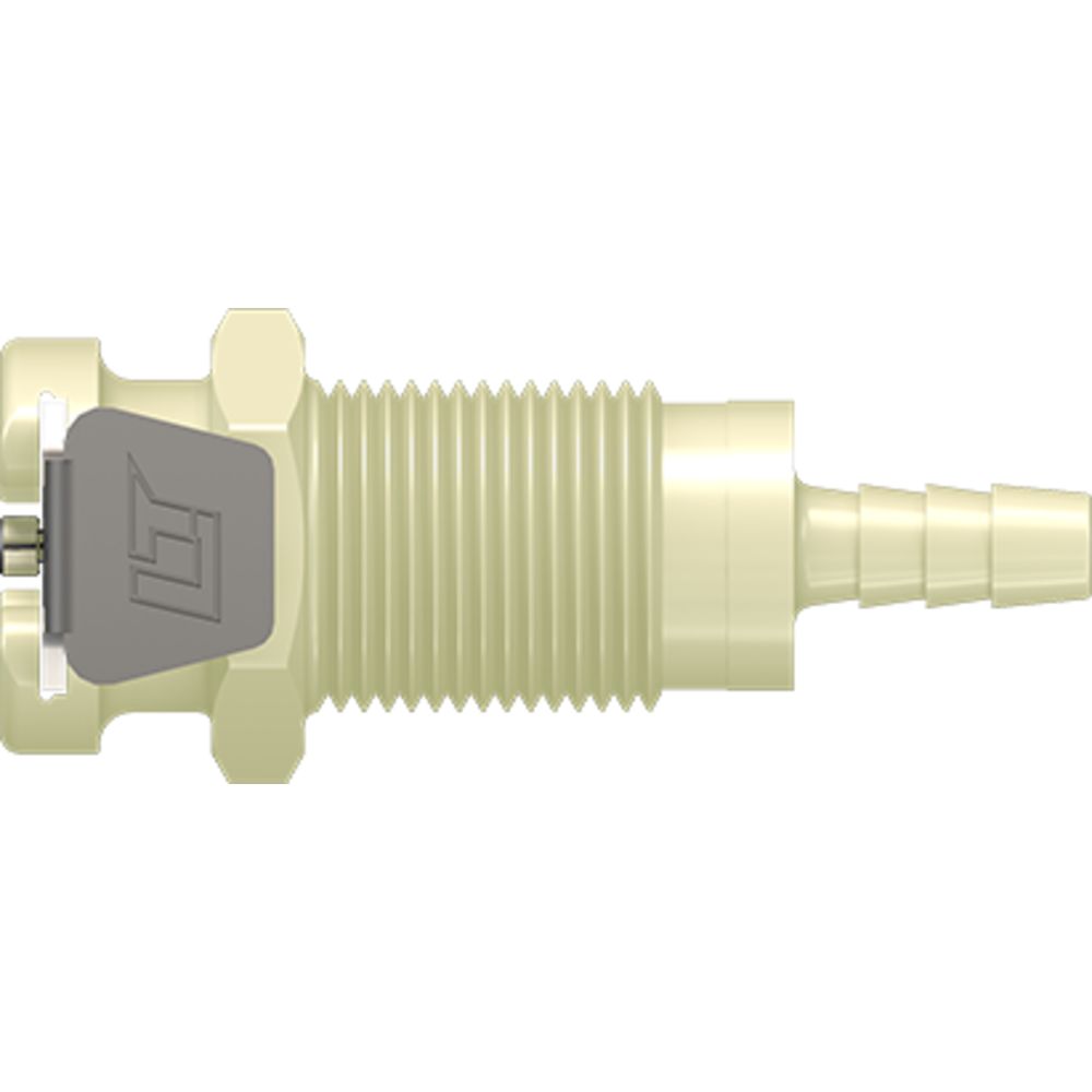 LinkTech 20PP Series Panel Mt. Female, Valved, 1/8" HB, Molded Almond Color, Polypropylene, EPDM