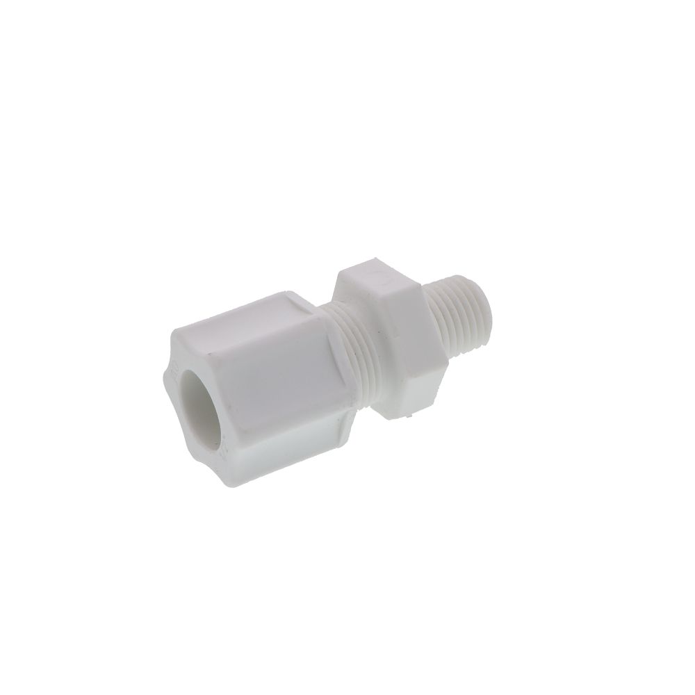 JACO 10-8-4-P-O Polypropylene Male Connector 1/2 OD Tube x 1/4 MPT