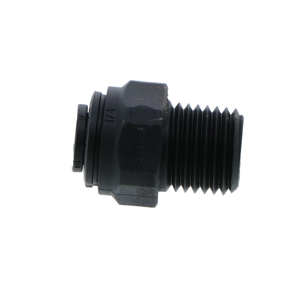 John Guest Male Connector NPTF Black Polypropylene  - 1/4 x 1/4 NPTF