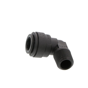John Guest Fixed Elbow NPTF Black Polypropylene - 3/8 x 1/4 NPTF