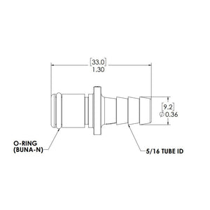 LinkTech 5/16 Hose Barb Non-Valved In-Line Acetal Coupling Insert