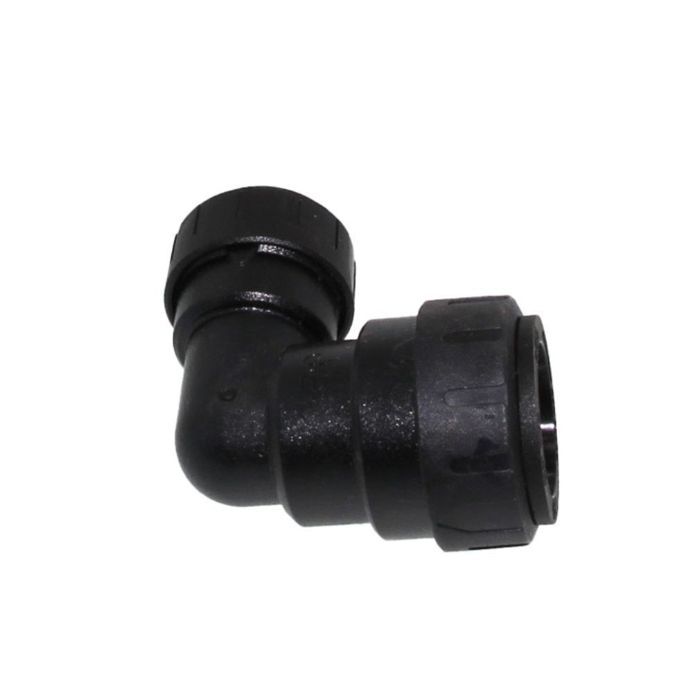 John Guest ProLock Black Reducing Elbow - 1/2 CTS x 3/8 CTS