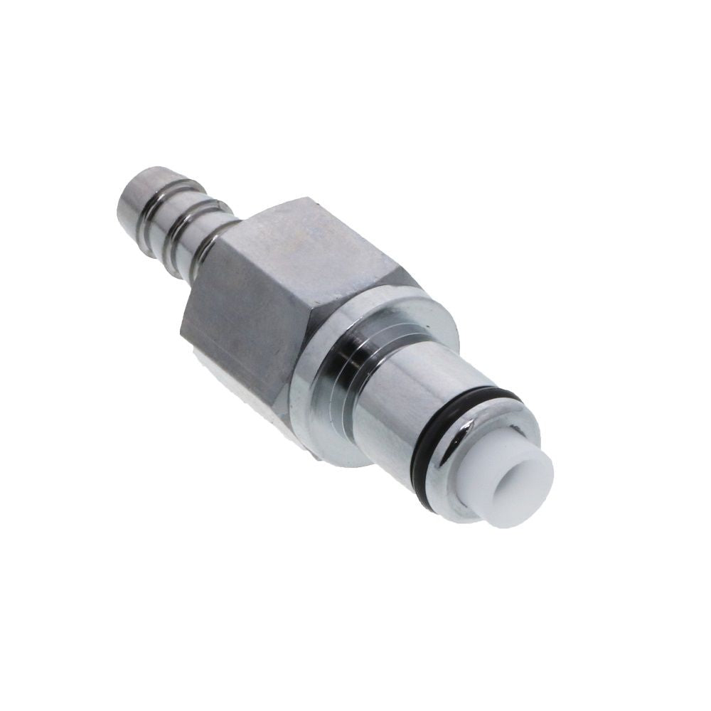 LCD22004V Valved In-Line Hose Barb Coupling Insert 1/4 ID Barb FKM [Viton] O-ring