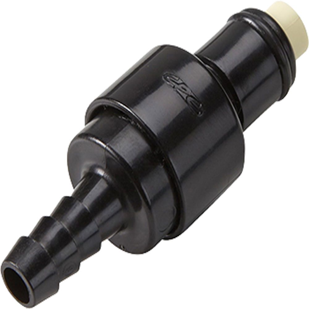 PLCD2200606MBLK Valved In-Line Hose Barb Coupling Insert 3/8 ID Barb