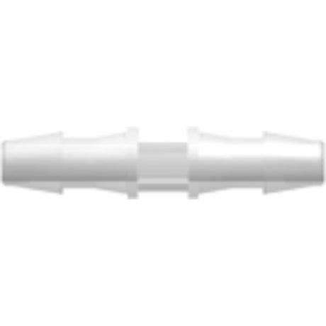 LinkTech Straight Through Tube Fitting with 200 Series Barbs, 1/16" [1.6 mm] ID Tubing, Natural Polypropylene