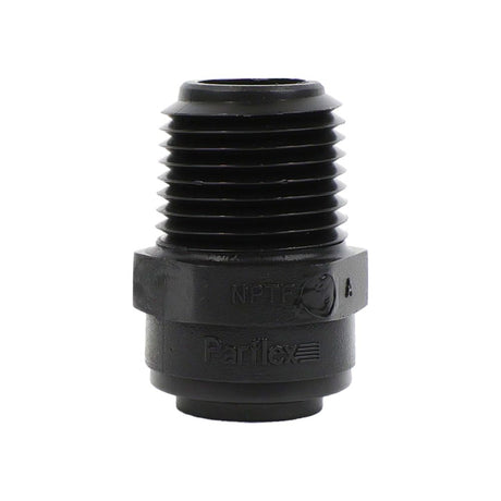 Parker Kynar Male Connector Black - 1/2 x 1/2 NPTF