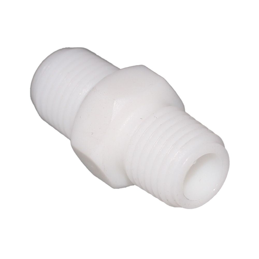 Hex Pipe Nipple 1/4" MNPT Polypro White