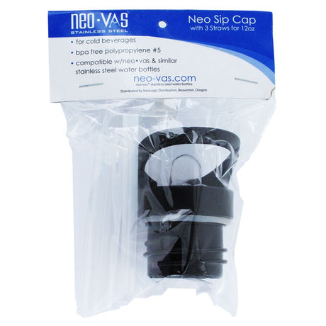 Neo-Vas NVNSC12 Neo Sip Cap w/3 Straws for 12 oz. Bottle