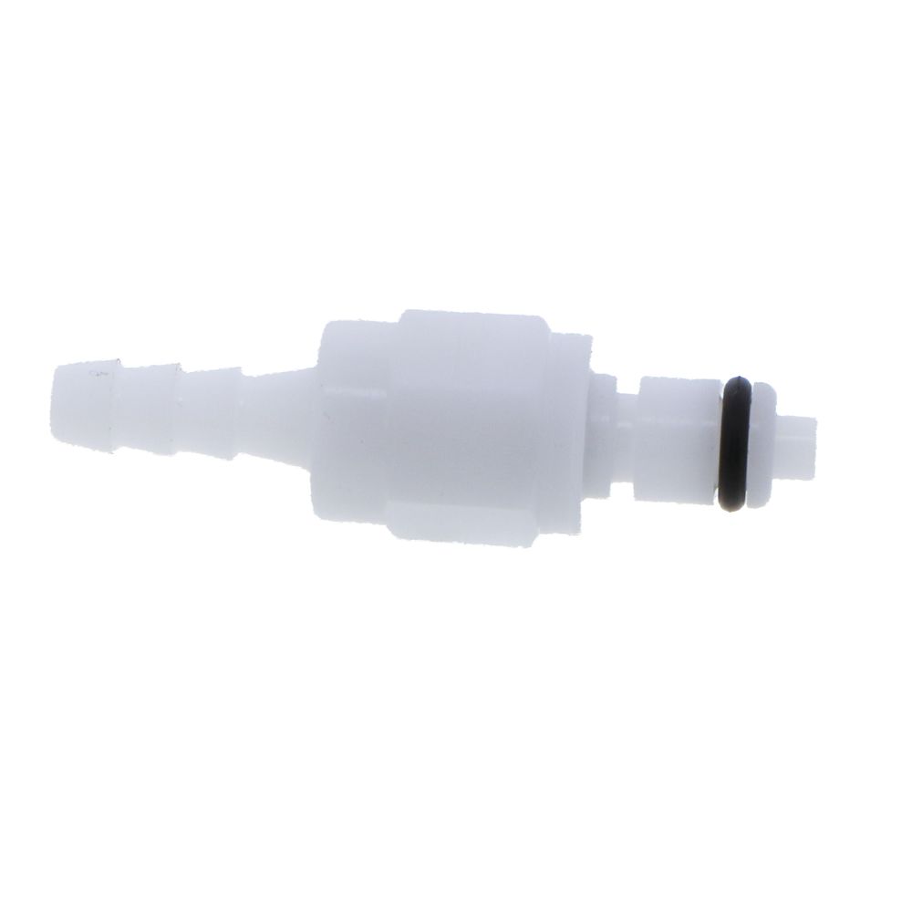PMCD2203V Valved In-Line Hose Barb Coupling Insert 3/16" ID Barb FKM [Viton] O-rings