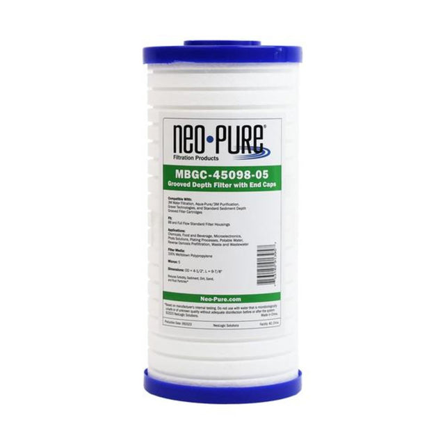 Neo-Pure Whole House Sediment Filter, 4-1/2" x 9-7/8", Model MBGC-45098-05 [5 Micron]