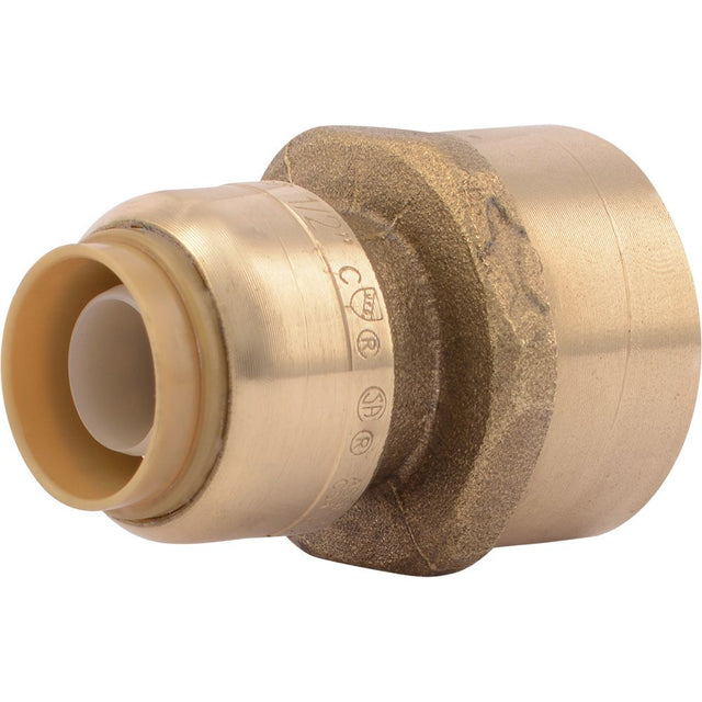 SharkBite® U068LF Lead-Free Brass Push-to-Connect Female Adapter - 1/2" x 3/4" FPT