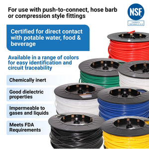 Black 1/8" OD LLDPE Polyethylene Tubing