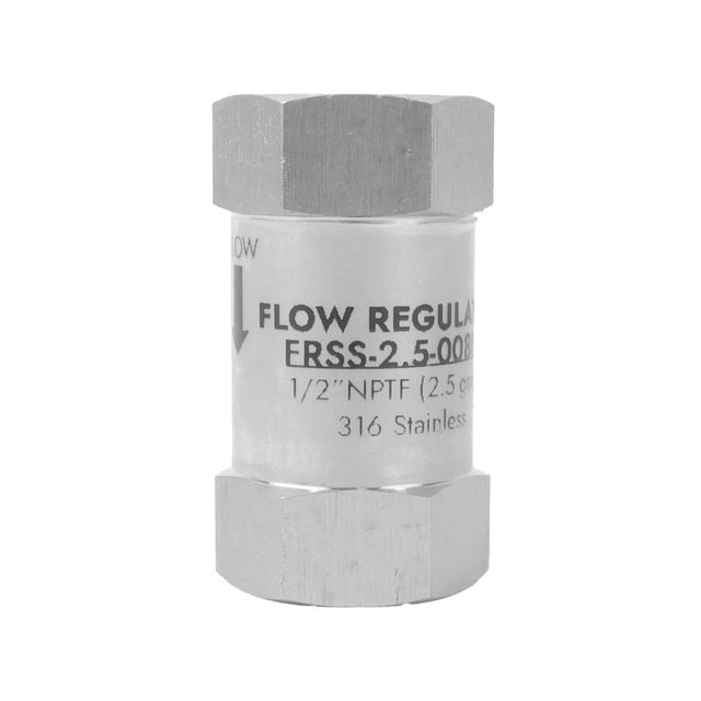 Neo-Pure Stainless Steel  Flow Restrictor 2.5 GPM 316SS 1/2" FPT x FPT