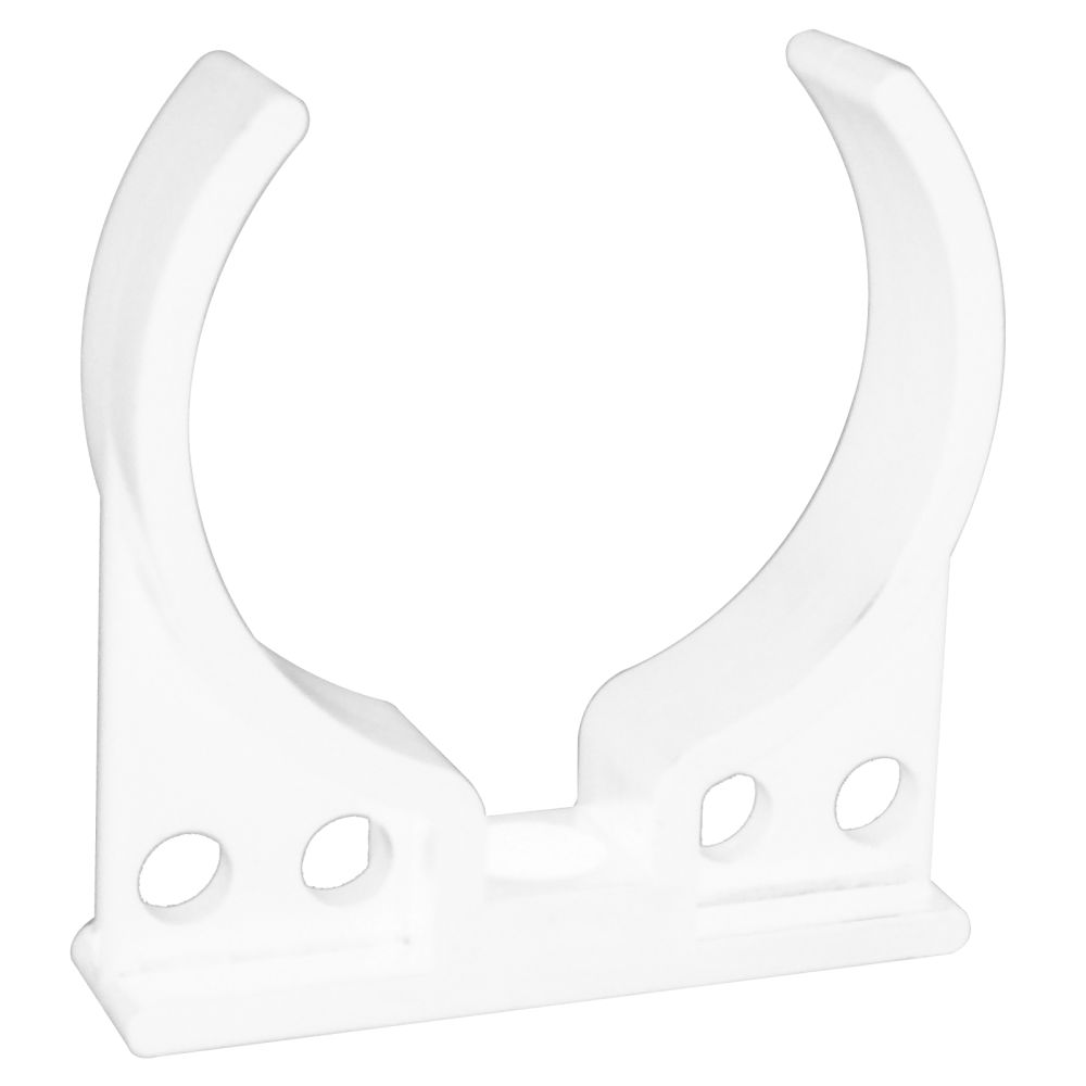 Single Mounting Clip 2.5" Diameter w/ 4 holes for 1/4 tube, White