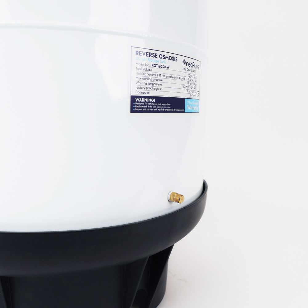 neoPure Tank RO Storage 20 Gal, 15.2" dia x 27.5" h, 1.0" MNPT White