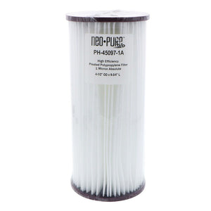Neo-Pure PH-45097-1A 9-3/4" BB High Efficiency Pleated Filter 1 micron ABS