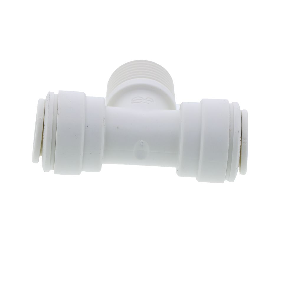John Guest Fixed Tee Adapter Polypro - 3/8 x 3/8 x 3/8 MNPT Branch
