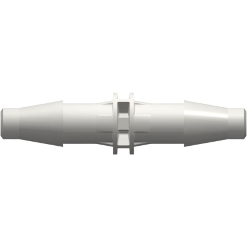LinkTech Straight Through Tube Fitting with Classic Series Barbs, 3/16" [4.8 mm] ID Tubing, White Nylon
