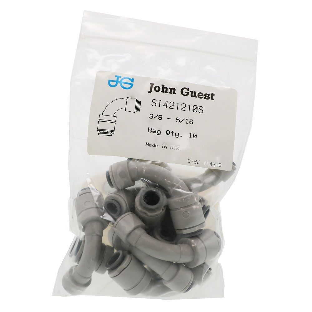 John Guest Superseal Flow Bend Elbow - 3/8 Superseal x 5/16
