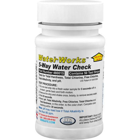 WaterWorks™ 5-WAY Water Check Test Strips CLEARANCE - Single [Pack of 50 Strips]