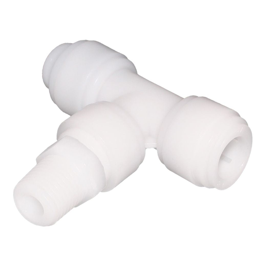 NeoFit - Acetal Natural White Swivel Tee 3/8" x 3/8" NPTF Branch